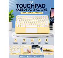 Touchpad Tüm Cihazlara Uyumlu Bluetooth Klavye Touchpad Slim Kablosuz Wifi Q Klavye