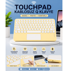 Touchpad Tüm Cihazlara Uyumlu Bluetooth Klavye Touchpad Slim Kablosuz Wifi Q Klavye