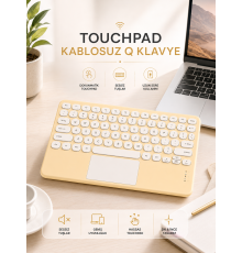 Android ve İOS Uyumlu Bluetooth Klavye Touchpad Slim Kablosuz Wifi Q Klavye