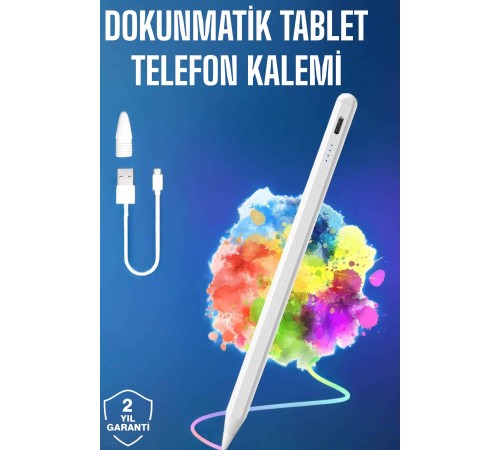 Tablet Kalemi iOS Android Windows Uyumlu Yedek Uçlu Universal Çizim Kalemi