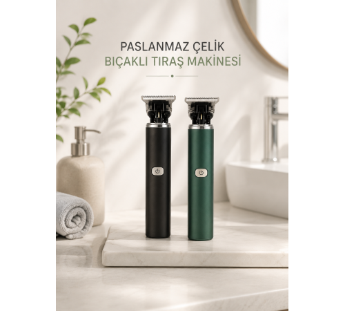 Tıraş Makinesi Profesyonel Paslanmaz Çelik T-bıçak Saç Sakal Ense Vücut