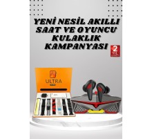 7 Kordonlu Akıllı Saat Ve Kulaklığı Bluetooth Bağlantılı Android ve İOS Uyumlu