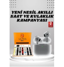 7 Kordonlu Akıllı Saat Ve 3.Nesil Kulaklık Dokunmatik Ekran Sesli Görüşme Yapabilen
