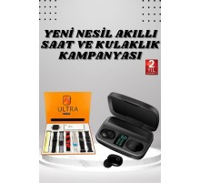 Yeni Nesil Akıllı Saat ve Bluetooth Kulaklık Kampanyası Dokunmatik Kare 7 Kordonlu