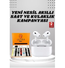 7 Kordonlu Akıllı Saat Ve Yeni Nesil Kulaklık Dokunmatik Ekran Android ve İOS Uyumlu