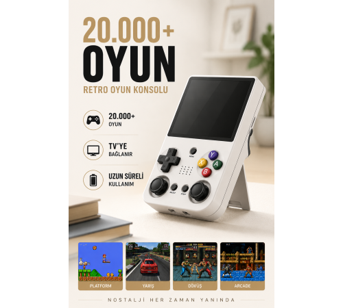 Yeni Nesil Taşınabilir Oyun Konsolu 20 Bin Oyunlu Oyun Cihazı