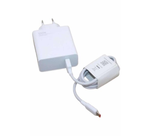 120W Şarj Aleti Hızlı Çift Turbo Şarj Aleti Seti Beyaz