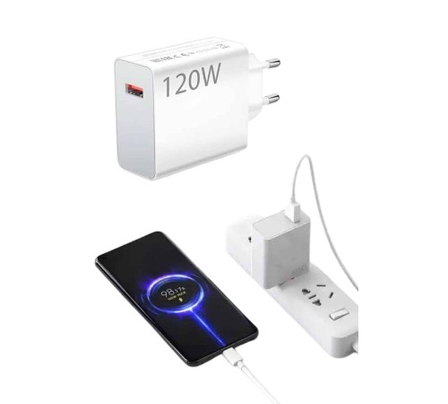 Type C Yüksek Hızlı Şarj Aleti Beyaz 120W Ultra Uzun Ömürlü
