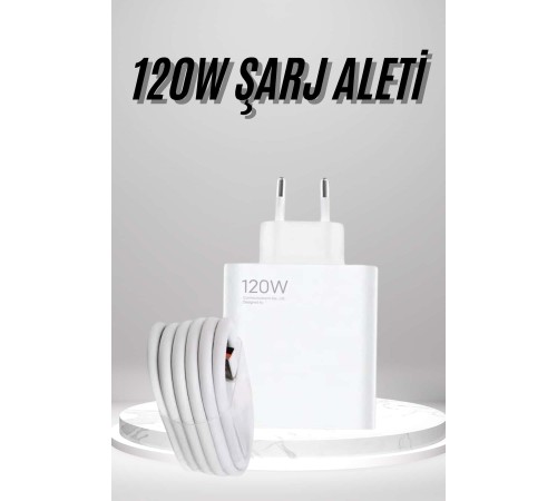 Type C Yüksek Hızlı Şarj Aleti Beyaz 120W Ultra Uzun Ömürlü