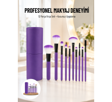 12 Parça Makyaj Fırçası Yumuşak Kıllı Profesyonel Fırça Seti Yüksek Kaliteli Pürüzsüz