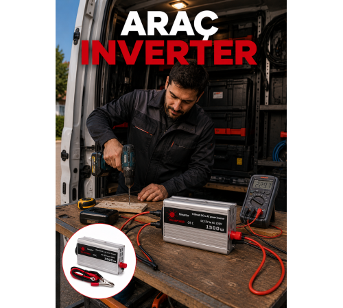 1500W Araç İnvertörü Elektronik Cihazlar İçin Yüksek Verimli Güç Dönüştürme Sistemi