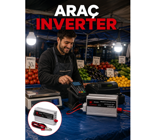 1500W Araç İnvertörü Güçlü Priz Çıkış