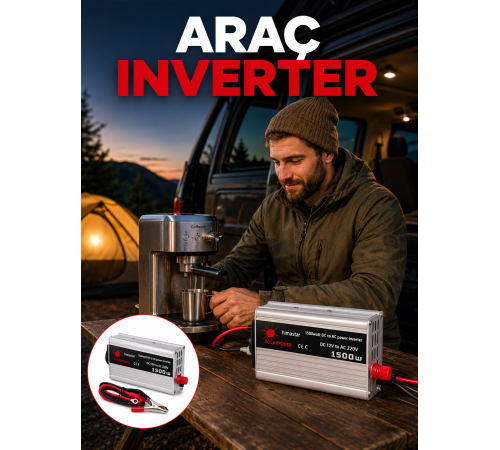 1500W Oto Güç İnverteri Araç Aküsünden Güvenli Elektrik Sağlayan Çevirici