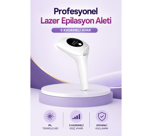 IPL Lazer Epilasyon Aleti 5 Kademeli Güç Ayarlı