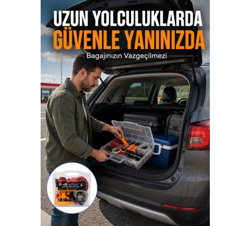 Profesyonel Araç İçi Acil Durum Seti 27 Parça Çok Amaçlı Oto Yardım Çantası