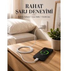 USB-A to Type-C Şarj Kablosu 2 Metre Uzun Kablo