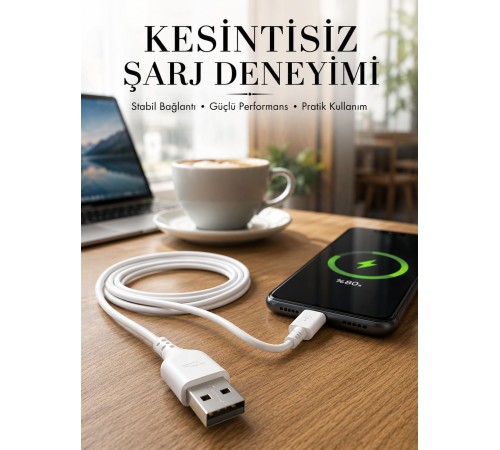 2 Metre Type-C Şarj Kablosu Güvenli ve Stabil Şarj Desteği