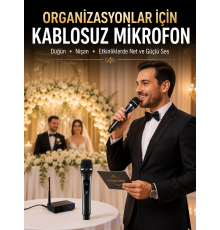 Yeni Nesil Kablosuz El Mikrofonu Seti Dijital Ekranlı Çift Mikrofonlu