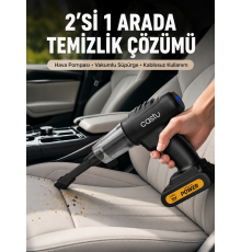 Kablosuz Araç El Süpürgesi Hava Pompası Kombinasyon