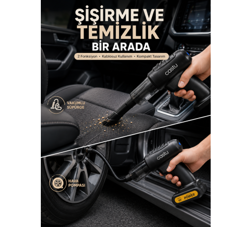 Kablosuz Hava Pompası ve Vakumlu El Süpürgesi