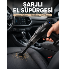 Şarjlı Araç İçi El Süpürgesi ve Hava Pompası