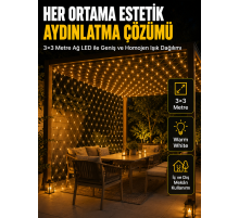 3x3 Metre Ağ LED ile Bahçenize Sıcak ve Şık Aydınlatma