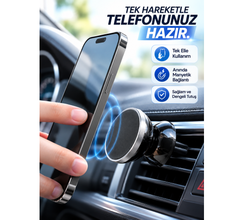 Havalandırma Izgarası İçin Manyetik Araç Telefon Tutucu