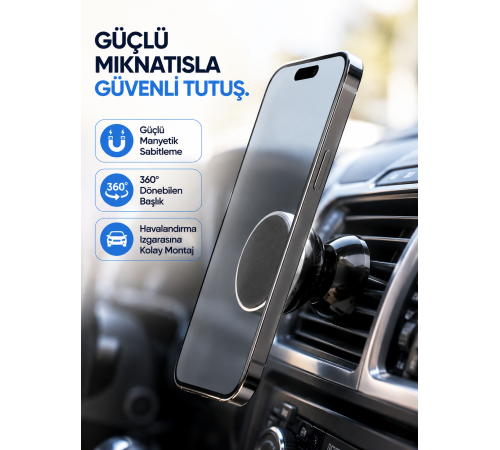 Araç İçi Telefon Tutucu Mıknatıslı Havalandırma Izgarası Telefon Standı