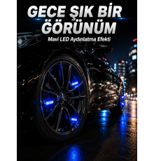 Araç Sibop Işığı 4'lü Set Otomatik Yanan LED Lastik Aksesuarı