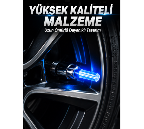 4 Adet LED Lastik Sibop Işığı Otomobil İçin Hareket Sensörlü