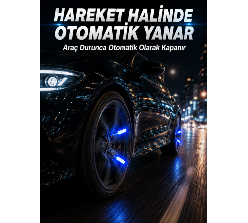 Hareketle Yanan LED Sibop Işığı 4'lü Araç Lastik Lambası
