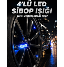 4'lü Araç Sibop LED Işığı Otomatik Açılan Lastik Işığı Seti