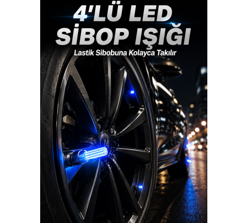4'lü Araç Sibop LED Işığı Otomatik Açılan Lastik Işığı Seti