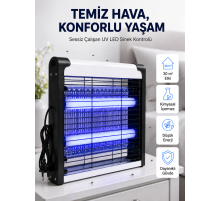 Elektrikli UV LED Sinek Öldürücü Sessiz Çalışan Etkili Böcek Tuzağı