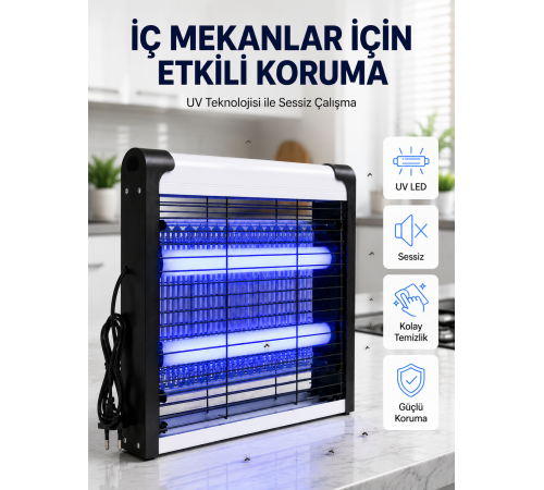 30 m² Etki Alanlı Mavi Işıklı Sinek Öldürücü Cihaz