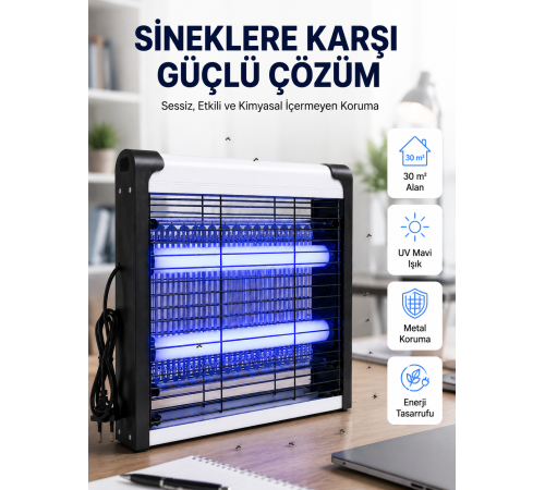 Kimyasal İçermeyen UV Işıklı Elektrikli Sinek ve Böcek Öldürücü