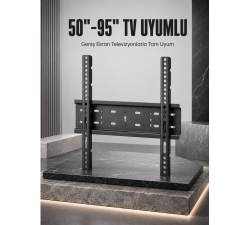 TV Duvar Askı Aparatı 50-95 İnç Uyumlu Güvenli Sabit Montaj