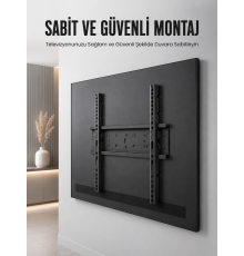 Profesyonel Sabit TV Askı Aparatı Ultra Dayanıklı Çelik Duvar Montaj Braketi 50-95 İnç