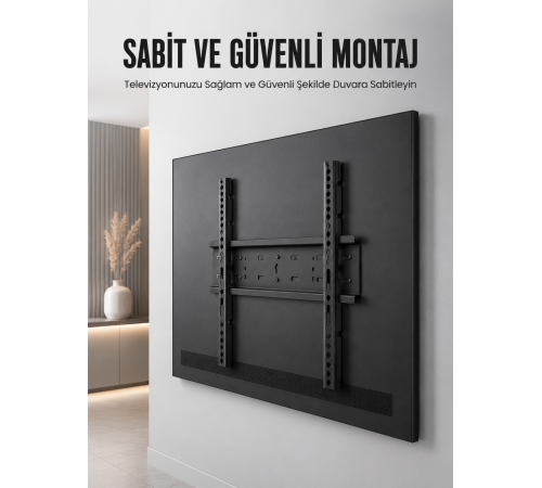 Profesyonel Sabit TV Askı Aparatı Ultra Dayanıklı Çelik Duvar Montaj Braketi 50-95 İnç