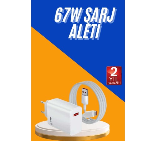 67W Hızlı Şarj Yüksek Voltaj Korumalı Type C Şarj Adaptörü