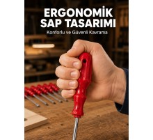 Çelik 7'li Tornavida Seti Ergonomik Sap Profesyonel Kullanım