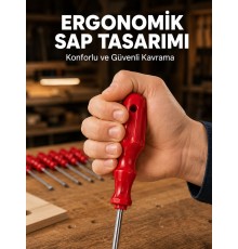 Çelik 7'li Tornavida Seti Ergonomik Sap Profesyonel Kullanım