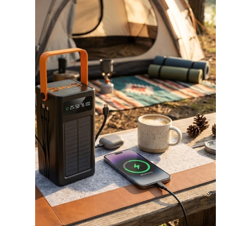 80.000 Solar Şarj Özellikli Yüksek Kapasiteli Powerbank Hızlı Şarj Destekli