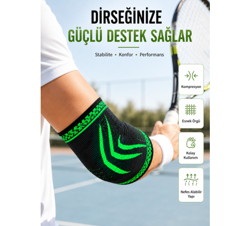Kompresyonlu Dirseklik Spor Dirsek Destekliği Fitness Tenis Basketbol Voleybol İçin
