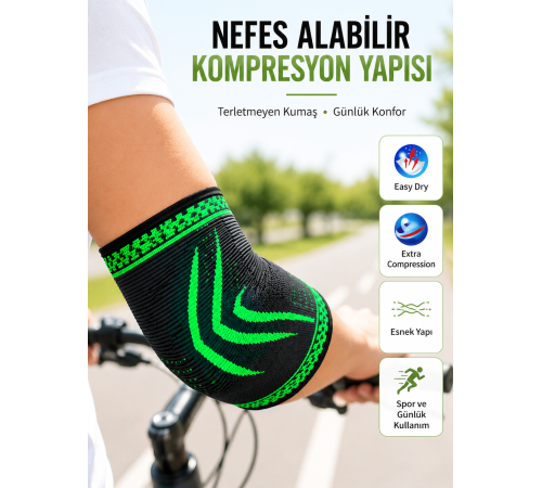 Spor Dirsekliği Dirsek Koruyucu Kompresyonlu Nefes Alabilir Esnek Destek Bandajı