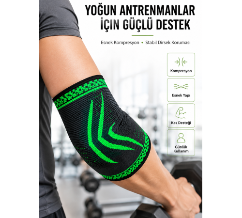 Elastik Kompresyon Dirsek Destekliği Spor Fitness Günlük Kullanım Dirseklik