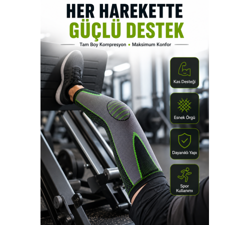 Diz Destekliği Fitness, Koşu ve Antrenman İçin Kompresyon Dizlik