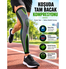 Ergonomik Uzun Spor Dizliği Esnek Kumaşlı Tam Boy Kompresyon Desteği