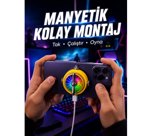 Şarj Edilebilir RGB Telefon Soğutucu Oyun Fanı