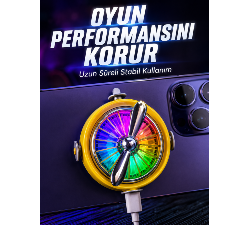 Telefon İçin RGB LED Manyetik Soğutma Fanı